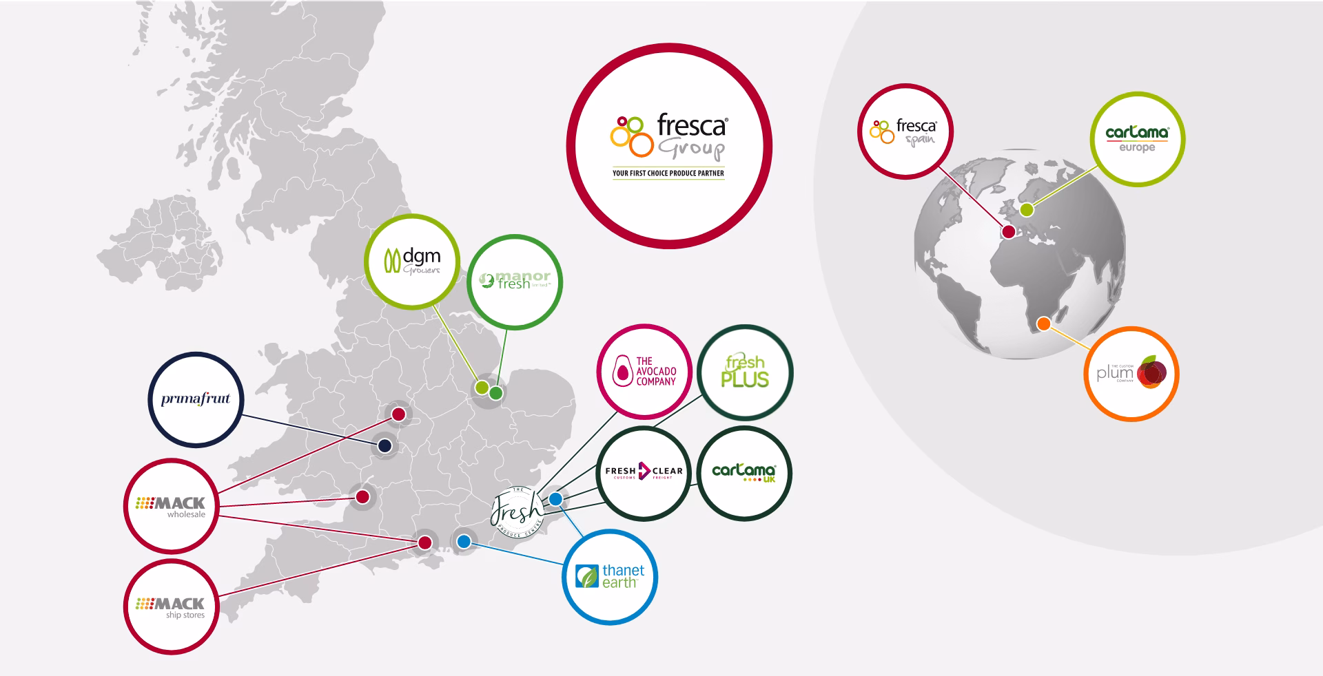Fresca world map of group company locations